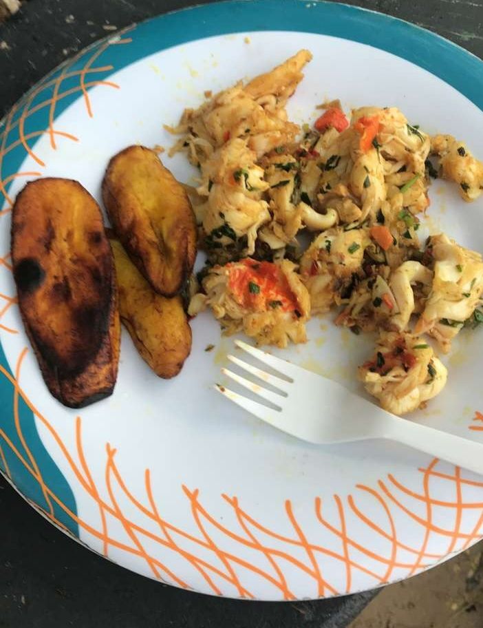 Plantains and conch